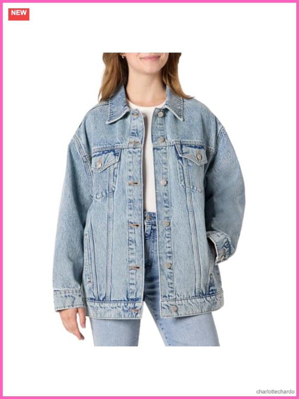 Oversized Fit Heavyweight Rigid Denim Trucker Jacket with Adjustable Tabs